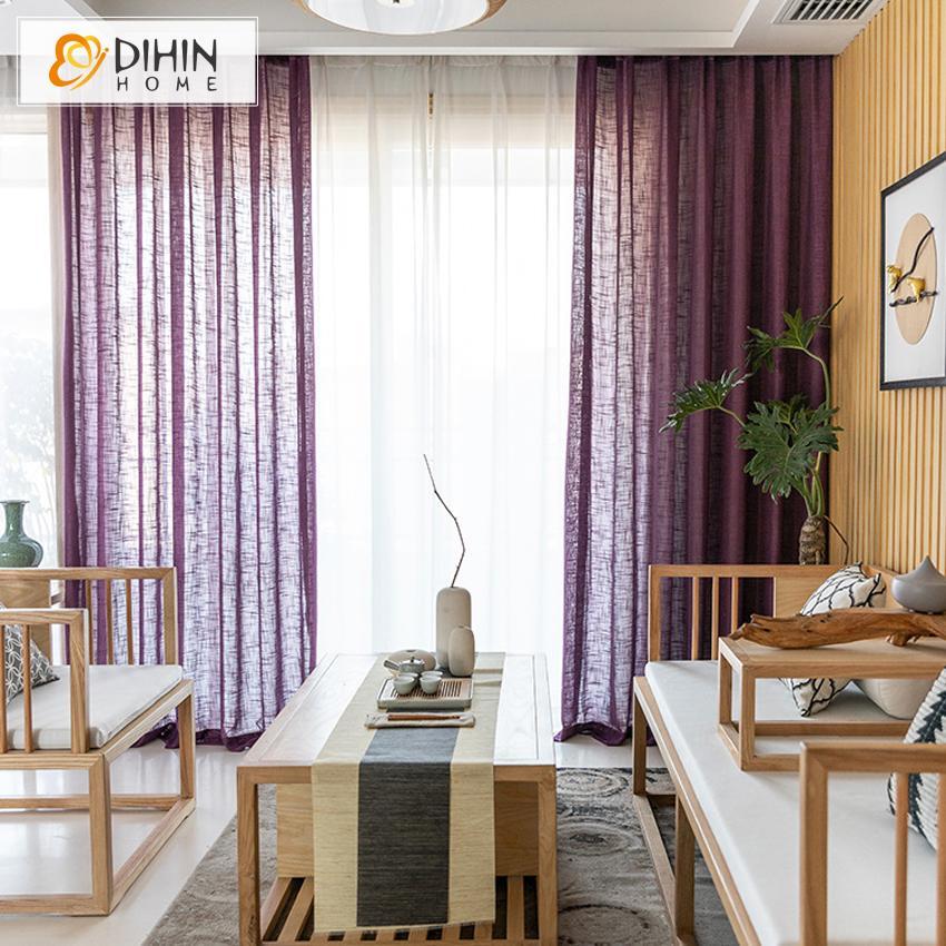 DIHIN HOME Modern Purple Day Curtain ,Sheer Curtain, Grommet Window Curtain for Living Room ,52x63-inch,1 Panel Roman Shades Curtains Window Blinds custom curtains blackout curtains curtains for living room sheer curtains curtain fabric linen curtains kitchen curtains velvet curtains pinch pleat curtains bay window curtains outdoor curtains pleated curtains floral curtains dining room curtains kitchen valances drapes for bedroom patio curtains nursery curtains grommet curtains