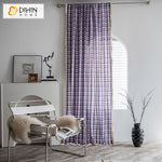 DIHIN HOME Modern Purple Small Plaid,Blackout Grommet Window Curtain for Living Room ,52x63-inch,1 Panel Roman Shades Window Curtains Curtains Window Blinds Curtains Drapes linen drapery curtains and drapes windows drapes custom curtains blackout curtains curtains for living room window shades sheer curtains curtain fabric window treatments custom drapery