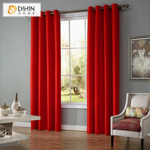 DIHIN HOME Modern Red Color Curtains,Blackout Grommet Window Curtain for Living Room ,52x63-inch,1 Panel Roman Shades Curtains Window Blinds custom curtains blackout curtains curtains for living room sheer curtains curtain fabric linen curtains kitchen curtains velvet curtains pinch pleat curtains bay window curtains outdoor curtains pleated curtains floral curtains dining room curtains kitchen valances drapes for bedroom patio curtains nursery curtains grommet curtains