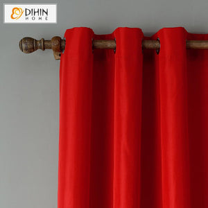DIHIN HOME Modern Red Color Curtains,Blackout Grommet Window Curtain for Living Room ,52x63-inch,1 Panel Roman Shades Curtains Window Blinds custom curtains blackout curtains curtains for living room sheer curtains curtain fabric linen curtains kitchen curtains velvet curtains pinch pleat curtains bay window curtains outdoor curtains pleated curtains floral curtains dining room curtains kitchen valances drapes for bedroom patio curtains nursery curtains grommet curtains