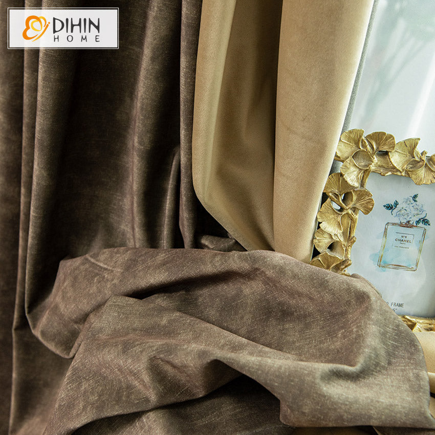 DIHIN HOME Modern Retro Coffee Color ,Blackout Curtains Grommet Window Curtain for Living Room,52x63-inch,1 Panel Roman Shades Curtains Window Blinds custom curtains blackout curtains curtains for living room sheer curtains curtain fabric linen curtains kitchen curtains velvet curtains pinch pleat curtains bay window curtains outdoor curtains pleated curtains floral curtains dining room curtains kitchen valances drapes for bedroom patio curtains nursery curtains grommet curtains