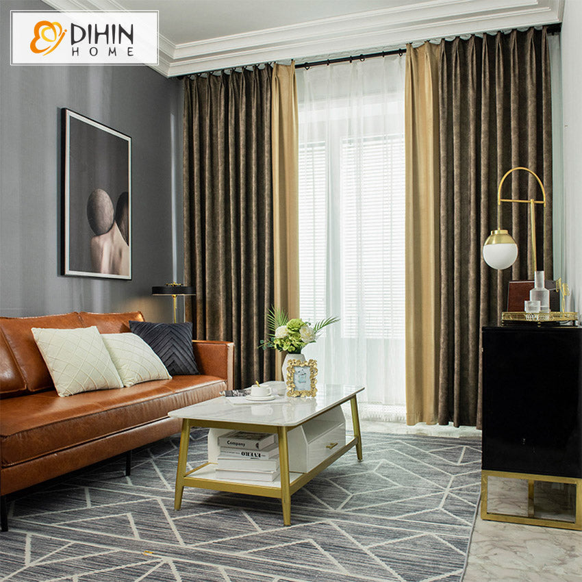 DIHIN HOME Modern Retro Coffee Color ,Blackout Curtains Grommet Window Curtain for Living Room,52x63-inch,1 Panel Roman Shades Curtains Window Blinds custom curtains blackout curtains curtains for living room sheer curtains curtain fabric linen curtains kitchen curtains velvet curtains pinch pleat curtains bay window curtains outdoor curtains pleated curtains floral curtains dining room curtains kitchen valances drapes for bedroom patio curtains nursery curtains grommet curtains