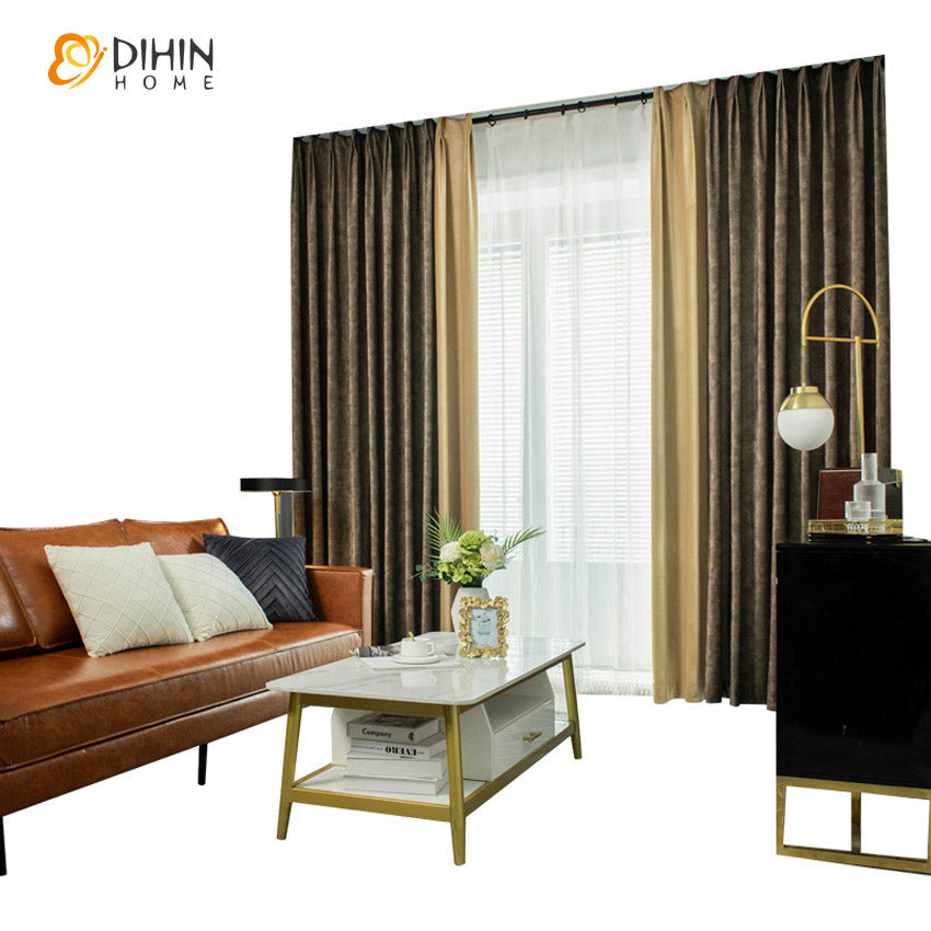 DIHIN HOME Modern Retro Coffee Color ,Blackout Curtains Grommet Window Curtain for Living Room,52x63-inch,1 Panel Roman Shades Curtains Window Blinds custom curtains blackout curtains curtains for living room sheer curtains curtain fabric linen curtains kitchen curtains velvet curtains pinch pleat curtains bay window curtains outdoor curtains pleated curtains floral curtains dining room curtains kitchen valances drapes for bedroom patio curtains nursery curtains grommet curtains