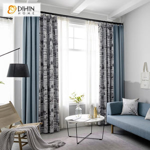 DIHIN HOME Modern Retro Old Newspaper Printed,Blackout Grommet Window Curtain for Living Room ,52x63-inch,1 Panel Roman Shades Curtains Window Blinds custom curtains blackout curtains curtains for living room sheer curtains curtain fabric linen curtains kitchen curtains velvet curtains pinch pleat curtains bay window curtains outdoor curtains pleated curtains floral curtains dining room curtains kitchen valances drapes for bedroom patio curtains nursery curtains grommet curtains