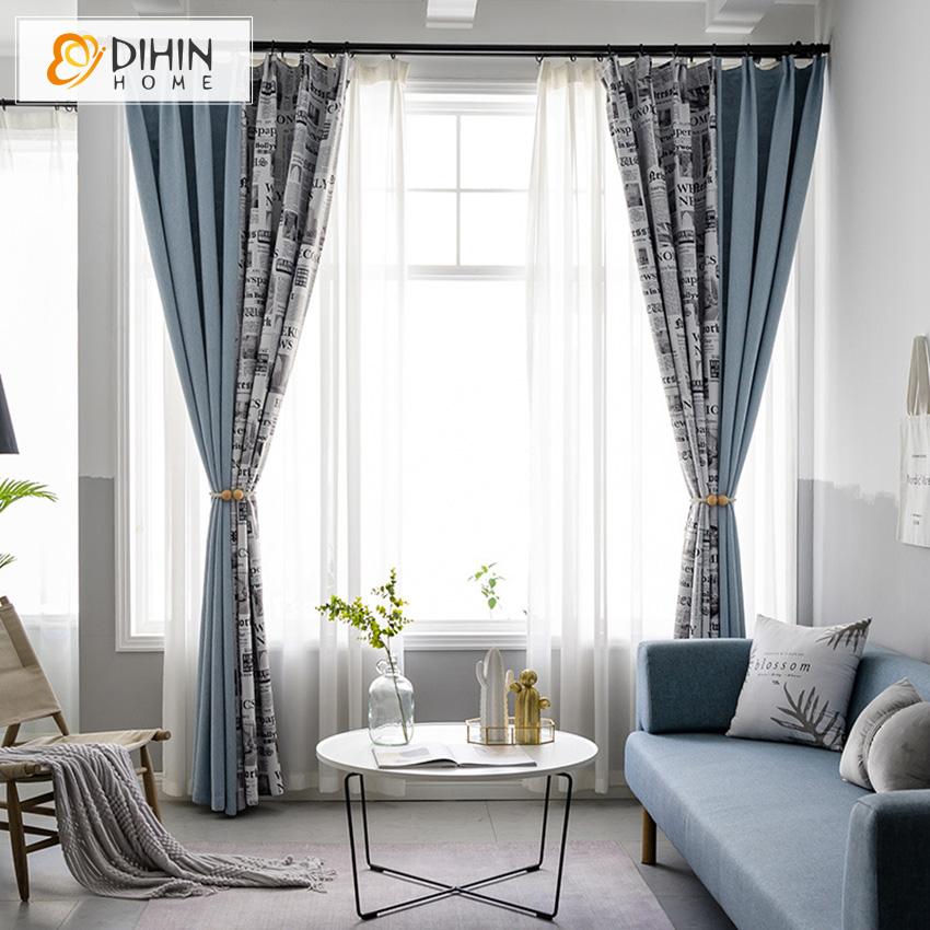 DIHIN HOME Modern Retro Old Newspaper Printed,Blackout Grommet Window Curtain for Living Room ,52x63-inch,1 Panel Roman Shades Curtains Window Blinds custom curtains blackout curtains curtains for living room sheer curtains curtain fabric linen curtains kitchen curtains velvet curtains pinch pleat curtains bay window curtains outdoor curtains pleated curtains floral curtains dining room curtains kitchen valances drapes for bedroom patio curtains nursery curtains grommet curtains