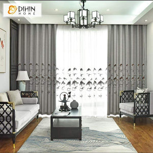 DIHIN HOME Modern Scenery Embroidered Curtain,Blackout Curtains Grommet Window Curtain for Living Room ,52x90-inch,1 Panel Roman Shades Curtains Window Blinds custom curtains blackout curtains curtains for living room sheer curtains curtain fabric linen curtains kitchen curtains velvet curtains pinch pleat curtains bay window curtains outdoor curtains pleated curtains floral curtains dining room curtains kitchen valances drapes for bedroom patio curtains nursery curtains grommet curtains