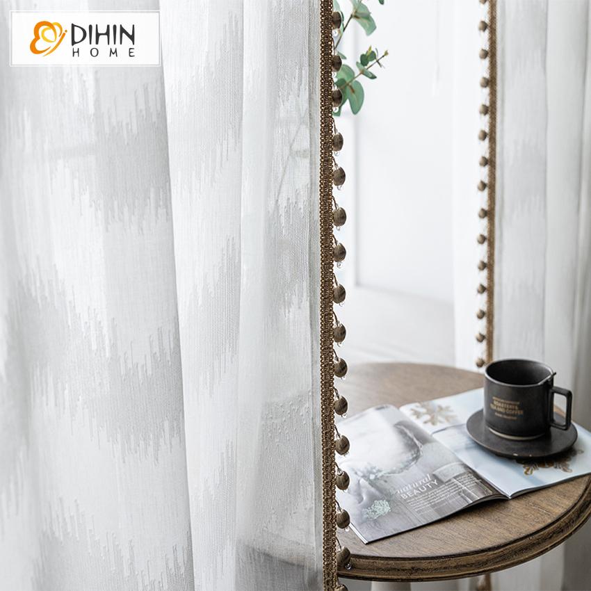 DIHIN HOME Modern Sheer Curtain With Bead Lace, Grommet Window Curtain for Living Room ,52x63-inch,1 Panel Roman Shades Curtains Window Blinds custom curtains blackout curtains curtains for living room sheer curtains curtain fabric linen curtains kitchen curtains velvet curtains pinch pleat curtains bay window curtains outdoor curtains pleated curtains floral curtains dining room curtains kitchen valances drapes for bedroom patio curtains nursery curtains grommet curtains