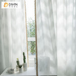 DIHIN HOME Modern Sheer Curtain With Bead Lace, Grommet Window Curtain for Living Room ,52x63-inch,1 Panel Roman Shades Curtains Window Blinds custom curtains blackout curtains curtains for living room sheer curtains curtain fabric linen curtains kitchen curtains velvet curtains pinch pleat curtains bay window curtains outdoor curtains pleated curtains floral curtains dining room curtains kitchen valances drapes for bedroom patio curtains nursery curtains grommet curtains