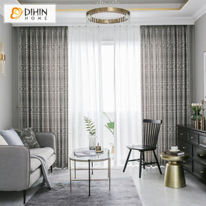 DIHIN HOME Modern Silver-gray High-precision Geometric Curtains,Blackout Grommet Window Curtain for Living Room ,52x63-inch,1 Panel Roman Shades Curtains Window Blinds custom curtains blackout curtains curtains for living room sheer curtains curtain fabric linen curtains kitchen curtains velvet curtains pinch pleat curtains bay window curtains outdoor curtains pleated curtains floral curtains dining room curtains kitchen valances drapes for bedroom patio curtains nursery curtains grommet curtains