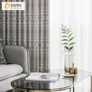DIHIN HOME Modern Silver-gray High-precision Geometric Curtains,Blackout Grommet Window Curtain for Living Room ,52x63-inch,1 Panel Roman Shades Curtains Window Blinds custom curtains blackout curtains curtains for living room sheer curtains curtain fabric linen curtains kitchen curtains velvet curtains pinch pleat curtains bay window curtains outdoor curtains pleated curtains floral curtains dining room curtains kitchen valances drapes for bedroom patio curtains nursery curtains grommet curtains