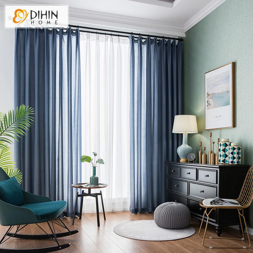 DIHIN HOME Modern Simple Blue Color Window Screening ,Sheer Curtain, Grommet Window Curtain for Living Room ,52x63-inch,1 Panel Roman Shades Curtains Window Blinds custom curtains blackout curtains curtains for living room sheer curtains curtain fabric linen curtains kitchen curtains velvet curtains pinch pleat curtains bay window curtains outdoor curtains pleated curtains floral curtains dining room curtains kitchen valances drapes for bedroom patio curtains nursery curtains grommet curtains
