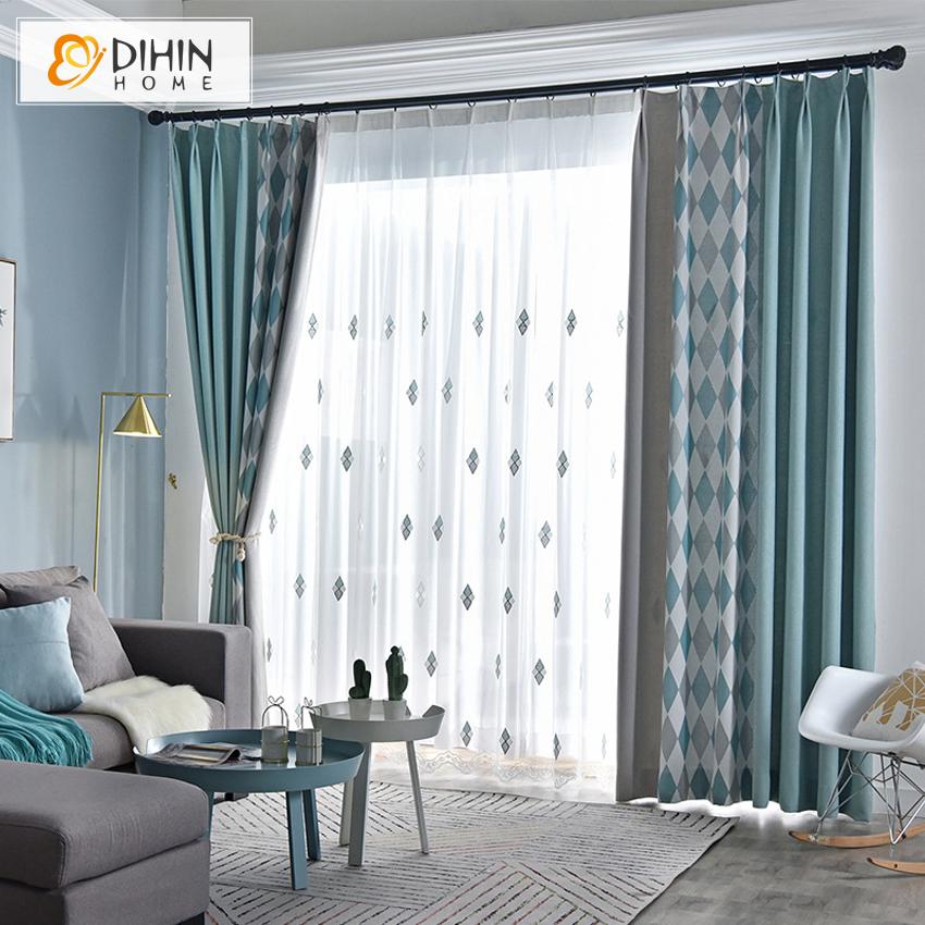 DIHIN HOME Modern Simple Geometric,Blackout Grommet Window Curtain for Living Room ,52x63-inch,1 Panel Roman Shades Curtains Window Blinds custom curtains blackout curtains curtains for living room sheer curtains curtain fabric linen curtains kitchen curtains velvet curtains pinch pleat curtains bay window curtains outdoor curtains pleated curtains floral curtains dining room curtains kitchen valances drapes for bedroom patio curtains nursery curtains grommet curtains