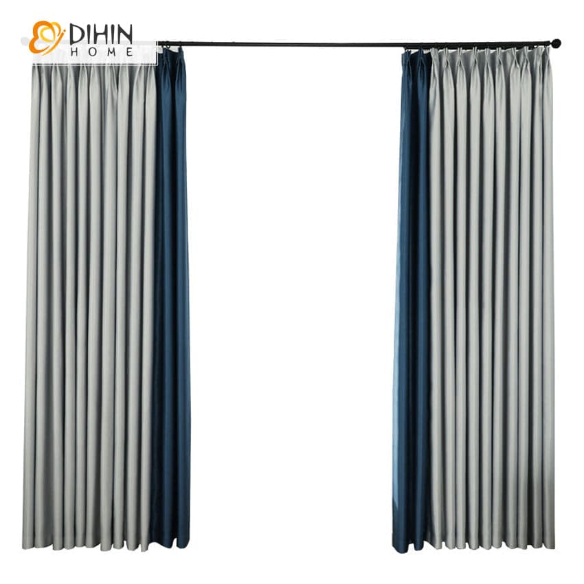 DIHIN HOME Modern Simple Grey and Blue Color Printed,Blackout Grommet Window Curtain for Living Room ,52x63-inch,1 Panel Roman Shades Curtains Window Blinds custom curtains blackout curtains curtains for living room sheer curtains curtain fabric linen curtains kitchen curtains velvet curtains pinch pleat curtains bay window curtains outdoor curtains pleated curtains floral curtains dining room curtains kitchen valances drapes for bedroom patio curtains nursery curtains grommet curtains