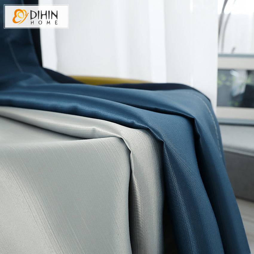 DIHIN HOME Modern Simple Grey and Blue Color Printed,Blackout Grommet Window Curtain for Living Room ,52x63-inch,1 Panel Roman Shades Curtains Window Blinds custom curtains blackout curtains curtains for living room sheer curtains curtain fabric linen curtains kitchen curtains velvet curtains pinch pleat curtains bay window curtains outdoor curtains pleated curtains floral curtains dining room curtains kitchen valances drapes for bedroom patio curtains nursery curtains grommet curtains