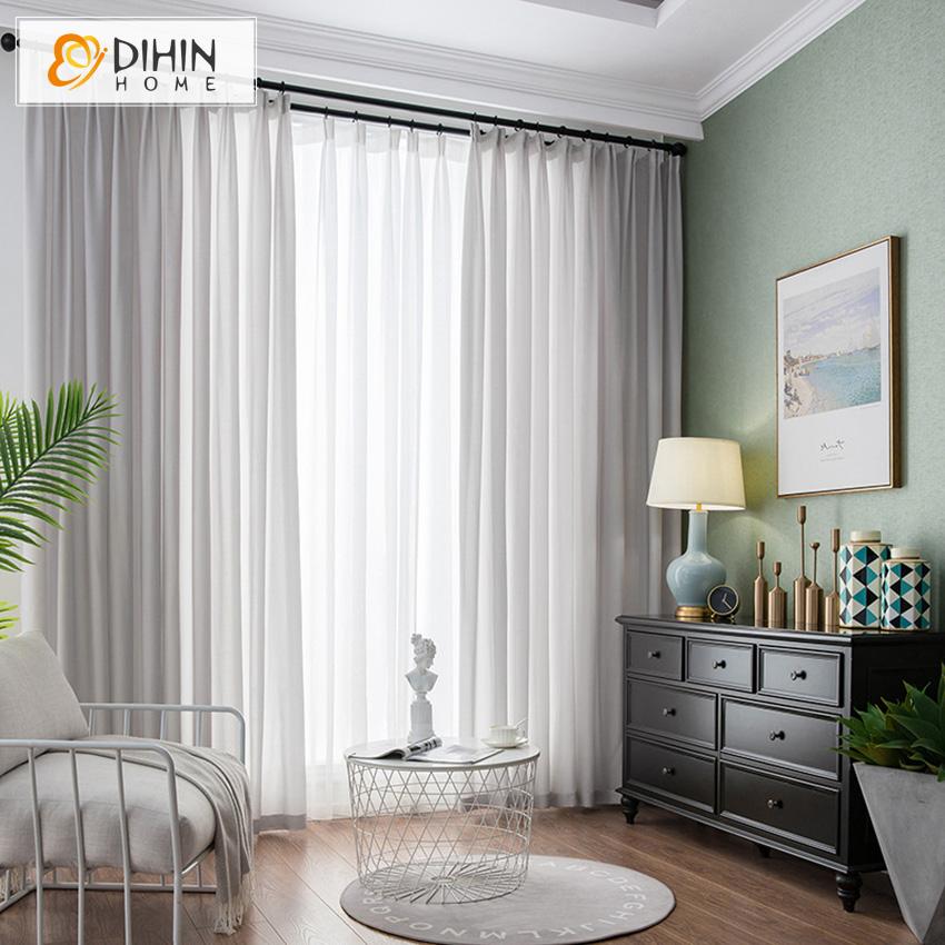 DIHIN HOME Modern Simple Light Grey Color Window Screening ,Sheer Curtain, Grommet Window Curtain for Living Room ,52x63-inch,1 Panel Roman Shades Curtains Window Blinds custom curtains blackout curtains curtains for living room sheer curtains curtain fabric linen curtains kitchen curtains velvet curtains pinch pleat curtains bay window curtains outdoor curtains pleated curtains floral curtains dining room curtains kitchen valances drapes for bedroom patio curtains nursery curtains grommet curtains