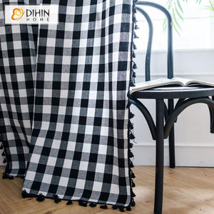 DIHIN HOME Modern Simple Plaid Curtains With Lace ,Blackout Grommet Window Curtain for Living Room ,52x63-inch,1 Panel Roman Shades Curtains Window Blinds custom curtains blackout curtains curtains for living room sheer curtains curtain fabric linen curtains kitchen curtains velvet curtains pinch pleat curtains bay window curtains outdoor curtains pleated curtains floral curtains dining room curtains kitchen valances drapes for bedroom patio curtains nursery curtains grommet curtains
