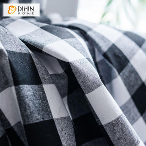 DIHIN HOME Modern Simple Plaid Curtains With Lace ,Blackout Grommet Window Curtain for Living Room ,52x63-inch,1 Panel Roman Shades Curtains Window Blinds custom curtains blackout curtains curtains for living room sheer curtains curtain fabric linen curtains kitchen curtains velvet curtains pinch pleat curtains bay window curtains outdoor curtains pleated curtains floral curtains dining room curtains kitchen valances drapes for bedroom patio curtains nursery curtains grommet curtains