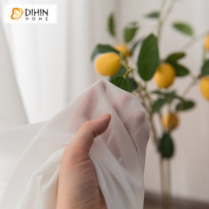 DIHIN HOME Modern Simple Solid White Color,Grommet Window Sheer Curtain for Living Room ,52x63-inch,1 Panel Roman Shades Curtains Window Blinds custom curtains blackout curtains curtains for living room sheer curtains curtain fabric linen curtains kitchen curtains velvet curtains pinch pleat curtains bay window curtains outdoor curtains pleated curtains floral curtains dining room curtains kitchen valances drapes for bedroom patio curtains nursery curtains grommet curtains