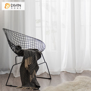 DIHIN HOME Modern Simple Solid White Color,Grommet Window Sheer Curtain for Living Room ,52x63-inch,1 Panel Roman Shades Curtains Window Blinds custom curtains blackout curtains curtains for living room sheer curtains curtain fabric linen curtains kitchen curtains velvet curtains pinch pleat curtains bay window curtains outdoor curtains pleated curtains floral curtains dining room curtains kitchen valances drapes for bedroom patio curtains nursery curtains grommet curtains