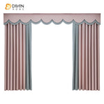 DIHIN HOME Modern Simple Style Pink and Grey Spliced Curtain With Valance ,Blackout Curtains Grommet Window Curtain for Living Room ,52x84-inch,1 Panel Roman Shades Window Curtains Curtains Window Blinds Curtains Drapes linen drapery curtains and drapes windows drapes custom curtains blackout curtains curtains for living room window shades sheer curtains curtain fabric window treatments custom drapery
