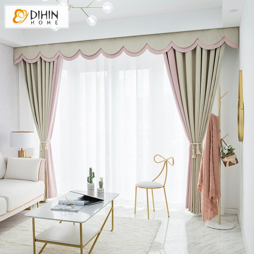 DIHIN HOME Modern Simple Style Spliced Curtain With Valance ,Blackout Curtains Grommet Window Curtain for Living Room ,52x84-inch,1 Panel Roman Shades Curtains Window Blinds custom curtains blackout curtains curtains for living room sheer curtains curtain fabric linen curtains kitchen curtains velvet curtains pinch pleat curtains bay window curtains outdoor curtains pleated curtains floral curtains dining room curtains kitchen valances drapes for bedroom patio curtains nursery curtains grommet curtains