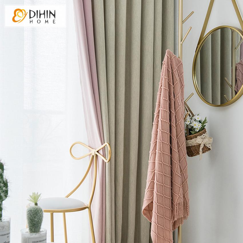 DIHIN HOME Modern Simple Style Spliced Curtain With Valance ,Blackout Curtains Grommet Window Curtain for Living Room ,52x84-inch,1 Panel Roman Shades Curtains Window Blinds custom curtains blackout curtains curtains for living room sheer curtains curtain fabric linen curtains kitchen curtains velvet curtains pinch pleat curtains bay window curtains outdoor curtains pleated curtains floral curtains dining room curtains kitchen valances drapes for bedroom patio curtains nursery curtains grommet curtains