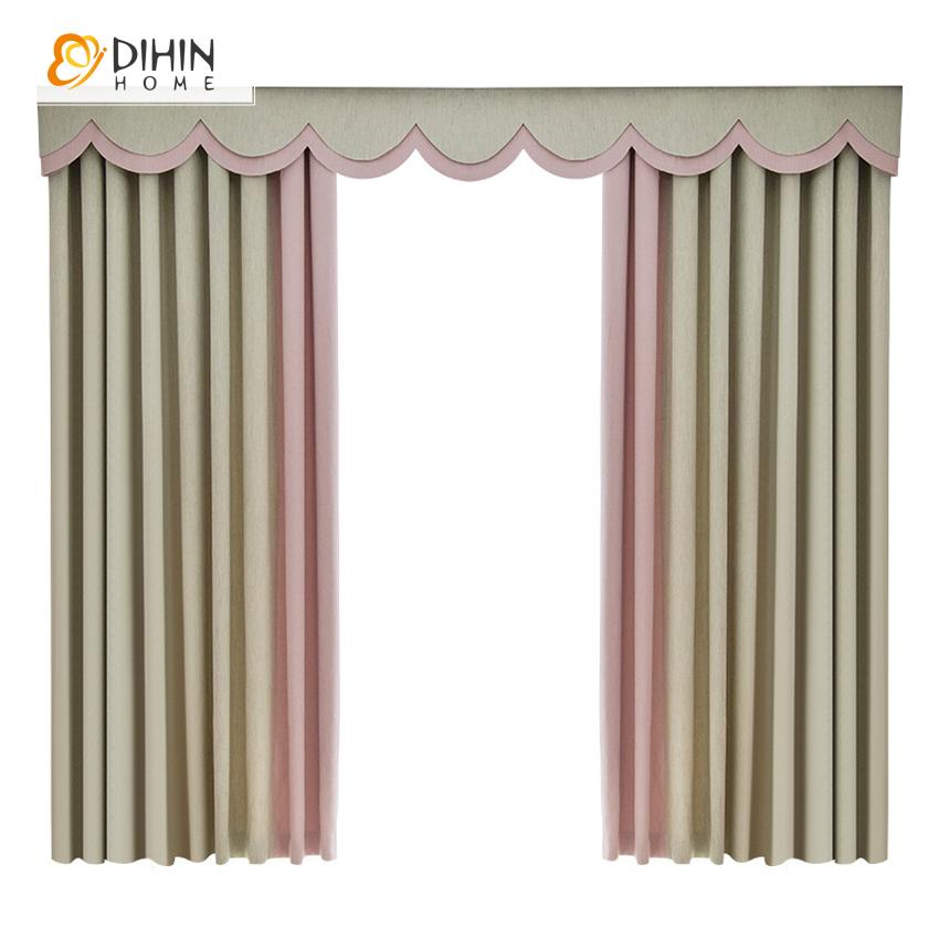 DIHIN HOME Modern Simple Style Spliced Curtain With Valance ,Blackout Curtains Grommet Window Curtain for Living Room ,52x84-inch,1 Panel Roman Shades Curtains Window Blinds custom curtains blackout curtains curtains for living room sheer curtains curtain fabric linen curtains kitchen curtains velvet curtains pinch pleat curtains bay window curtains outdoor curtains pleated curtains floral curtains dining room curtains kitchen valances drapes for bedroom patio curtains nursery curtains grommet curtains