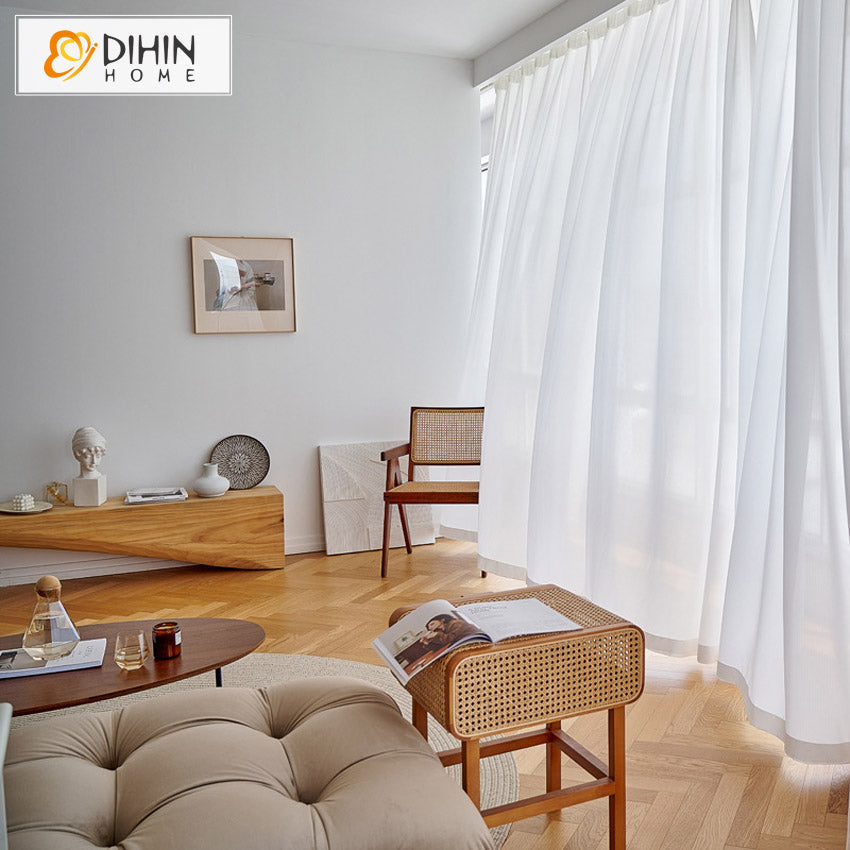 DIHIN HOME Modern Simple Style White Sheer Curtains,Grommet Window Curtain for Living Room,52x63-inch,1 Panel Roman Shades Curtains Window Blinds custom curtains blackout curtains curtains for living room sheer curtains curtain fabric linen curtains kitchen curtains velvet curtains pinch pleat curtains bay window curtains outdoor curtains pleated curtains floral curtains dining room curtains kitchen valances drapes for bedroom patio curtains nursery curtains grommet curtains