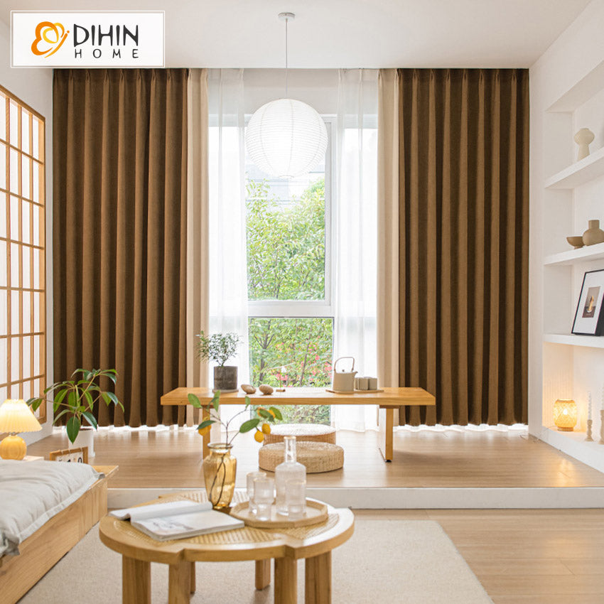 DIHIN HOME Modern Simple Thickening Coffee Color,Blackout Grommet Window Curtain for Living Room ,52x63-inch,1 Panel Roman Shades Curtains Window Blinds custom curtains blackout curtains curtains for living room sheer curtains curtain fabric linen curtains kitchen curtains velvet curtains pinch pleat curtains bay window curtains outdoor curtains pleated curtains floral curtains dining room curtains kitchen valances drapes for bedroom patio curtains nursery curtains grommet curtains