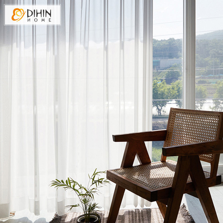 DIHIN HOME Modern Simple White Color,Sheer Curtain,Grommet Window Curtain for Living Room ,52x63-inch,1 Panel Roman Shades Curtains Window Blinds custom curtains blackout curtains curtains for living room sheer curtains curtain fabric linen curtains kitchen curtains velvet curtains pinch pleat curtains bay window curtains outdoor curtains pleated curtains floral curtains dining room curtains kitchen valances drapes for bedroom patio curtains nursery curtains grommet curtains