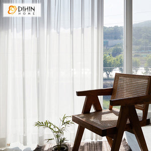 DIHIN HOME Modern Simple White Color,Sheer Curtain,Grommet Window Curtain for Living Room ,52x63-inch,1 Panel Roman Shades Curtains Window Blinds custom curtains blackout curtains curtains for living room sheer curtains curtain fabric linen curtains kitchen curtains velvet curtains pinch pleat curtains bay window curtains outdoor curtains pleated curtains floral curtains dining room curtains kitchen valances drapes for bedroom patio curtains nursery curtains grommet curtains