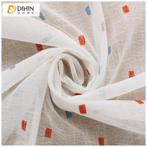 DIHIN HOME Modern Small Dots Embroidered,Sheer Curtain, Grommet Window Curtain for Living Room ,52x63-inch,1 Panel Roman Shades Curtains Window Blinds custom curtains blackout curtains curtains for living room sheer curtains curtain fabric linen curtains kitchen curtains velvet curtains pinch pleat curtains bay window curtains outdoor curtains pleated curtains floral curtains dining room curtains kitchen valances drapes for bedroom patio curtains nursery curtains grommet curtains