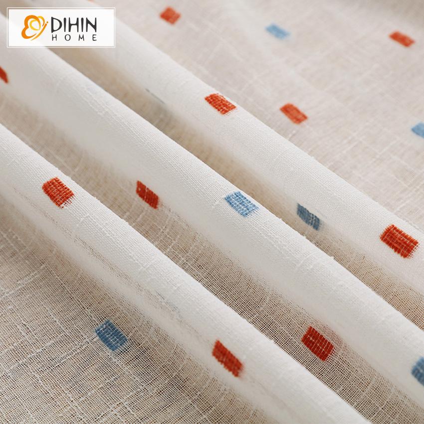 DIHIN HOME Modern Small Dots Embroidered,Sheer Curtain, Grommet Window Curtain for Living Room ,52x63-inch,1 Panel Roman Shades Curtains Window Blinds custom curtains blackout curtains curtains for living room sheer curtains curtain fabric linen curtains kitchen curtains velvet curtains pinch pleat curtains bay window curtains outdoor curtains pleated curtains floral curtains dining room curtains kitchen valances drapes for bedroom patio curtains nursery curtains grommet curtains