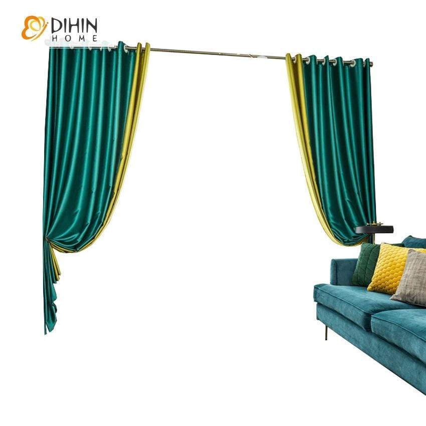 DIHIN HOME Modern Soft Fabric Spliced Curtains，Blackout Grommet Window Curtain for Living Room ,52x63-inch,1 Panel Roman Shades Curtains Window Blinds custom curtains blackout curtains curtains for living room sheer curtains curtain fabric linen curtains kitchen curtains velvet curtains pinch pleat curtains bay window curtains outdoor curtains pleated curtains floral curtains dining room curtains kitchen valances drapes for bedroom patio curtains nursery curtains grommet curtains