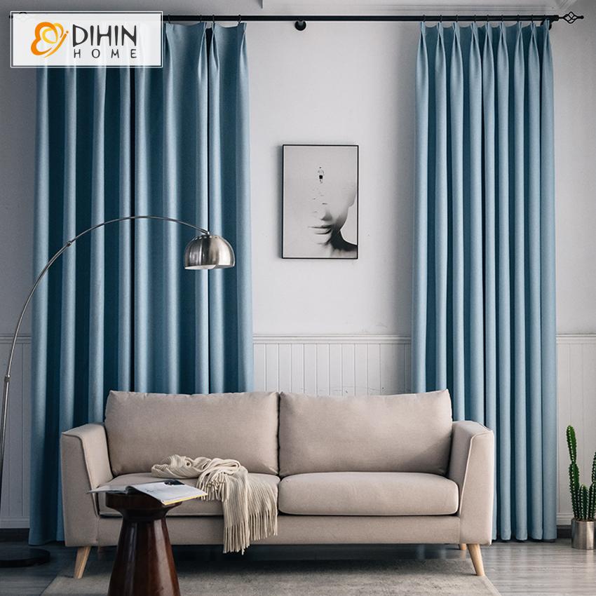 DIHIN HOME Modern Solid Blue Printed,Blackout Grommet Window Curtain for Living Room ,52x63-inch,1 Panel Roman Shades Curtains Window Blinds custom curtains blackout curtains curtains for living room sheer curtains curtain fabric linen curtains kitchen curtains velvet curtains pinch pleat curtains bay window curtains outdoor curtains pleated curtains floral curtains dining room curtains kitchen valances drapes for bedroom patio curtains nursery curtains grommet curtains