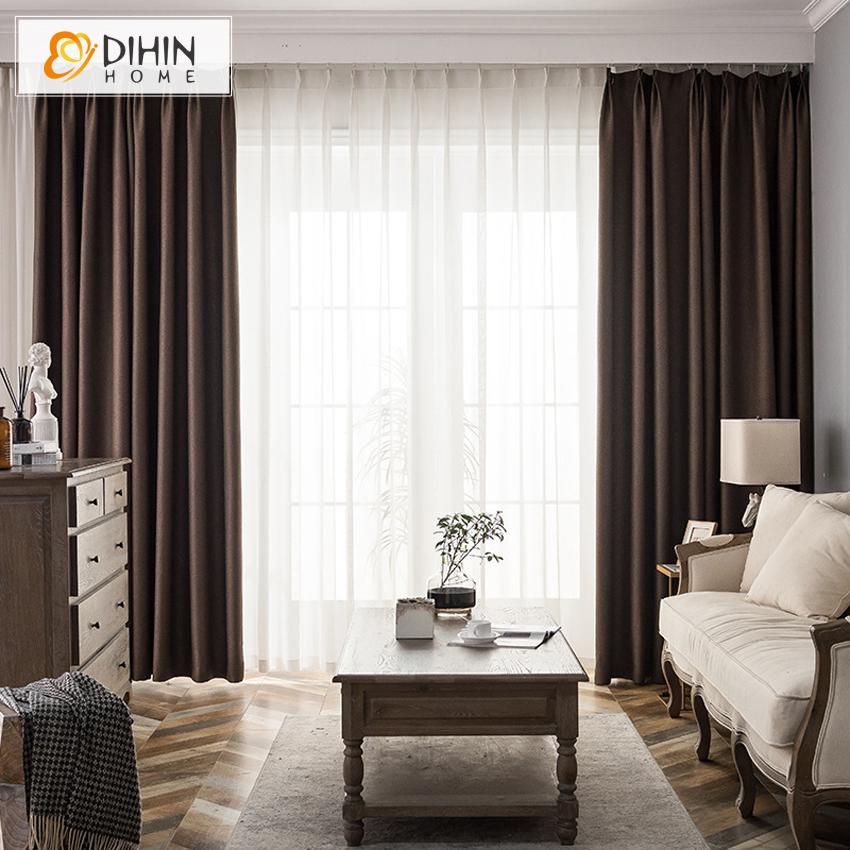 DIHIN HOME Modern Solid Coffee Printed,Blackout Grommet Window Curtain for Living Room ,52x63-inch,1 Panel Roman Shades Curtains Window Blinds custom curtains blackout curtains curtains for living room sheer curtains curtain fabric linen curtains kitchen curtains velvet curtains pinch pleat curtains bay window curtains outdoor curtains pleated curtains floral curtains dining room curtains kitchen valances drapes for bedroom patio curtains nursery curtains grommet curtains