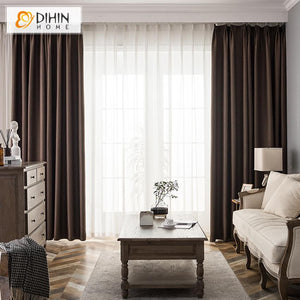 DIHIN HOME Modern Solid Coffee Printed,Blackout Grommet Window Curtain for Living Room ,52x63-inch,1 Panel Roman Shades Curtains Window Blinds custom curtains blackout curtains curtains for living room sheer curtains curtain fabric linen curtains kitchen curtains velvet curtains pinch pleat curtains bay window curtains outdoor curtains pleated curtains floral curtains dining room curtains kitchen valances drapes for bedroom patio curtains nursery curtains grommet curtains