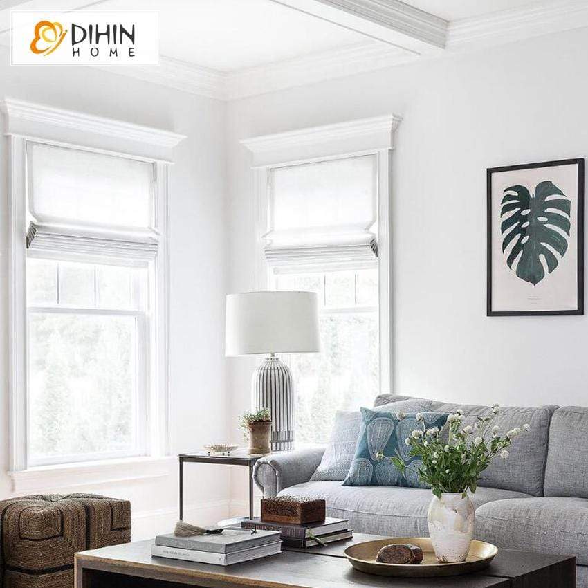 DIHIN HOME Modern Solid White Printed Roman Shades ,Easy Install Washable Curtains ,Customized Window Curtain Drape, 24"W X 64"H Roman Shades Curtains Window Blinds custom curtains blackout curtains curtains for living room sheer curtains curtain fabric linen curtains kitchen curtains velvet curtains pinch pleat curtains bay window curtains outdoor curtains pleated curtains floral curtains dining room curtains kitchen valances drapes for bedroom patio curtains nursery curtains grommet curtains