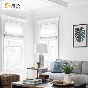 DIHIN HOME Modern Solid White Printed Roman Shades ,Easy Install Washable Curtains ,Customized Window Curtain Drape, 24"W X 64"H Roman Shades Curtains Window Blinds custom curtains blackout curtains curtains for living room sheer curtains curtain fabric linen curtains kitchen curtains velvet curtains pinch pleat curtains bay window curtains outdoor curtains pleated curtains floral curtains dining room curtains kitchen valances drapes for bedroom patio curtains nursery curtains grommet curtains