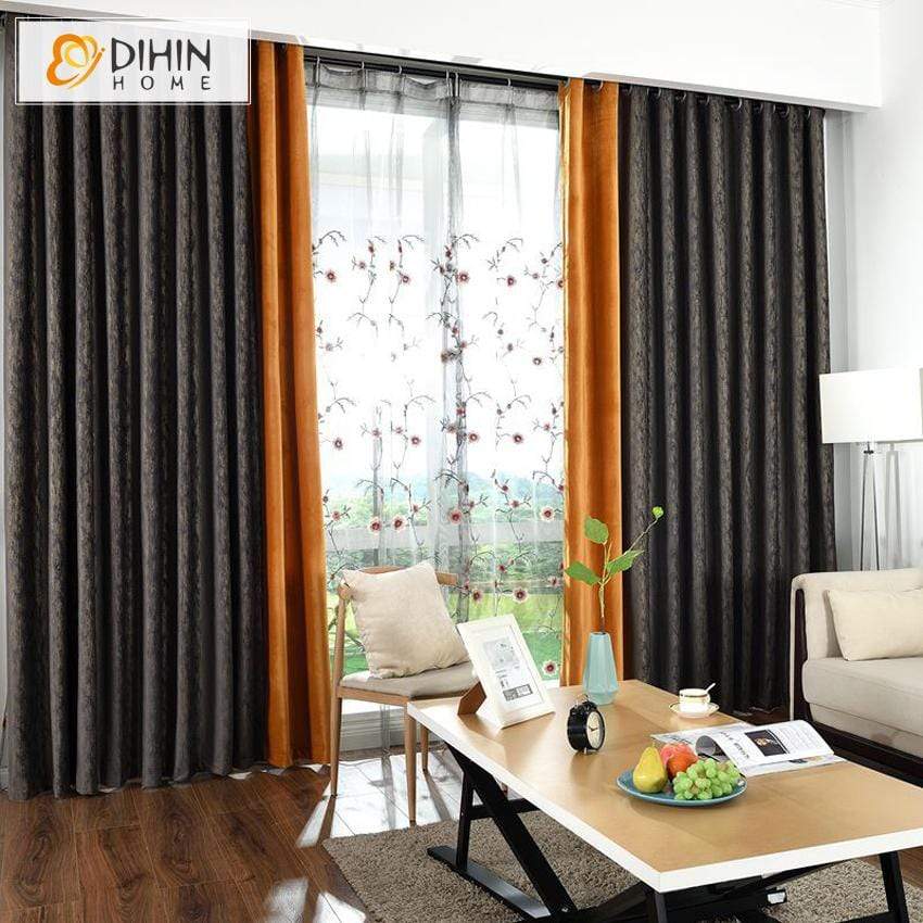 DIHIN HOME Modern Spliced Curtains，Blackout Grommet Window Curtain for Living Room ,52x63-inch,1 Panel Roman Shades Curtains Window Blinds custom curtains blackout curtains curtains for living room sheer curtains curtain fabric linen curtains kitchen curtains velvet curtains pinch pleat curtains bay window curtains outdoor curtains pleated curtains floral curtains dining room curtains kitchen valances drapes for bedroom patio curtains nursery curtains grommet curtains