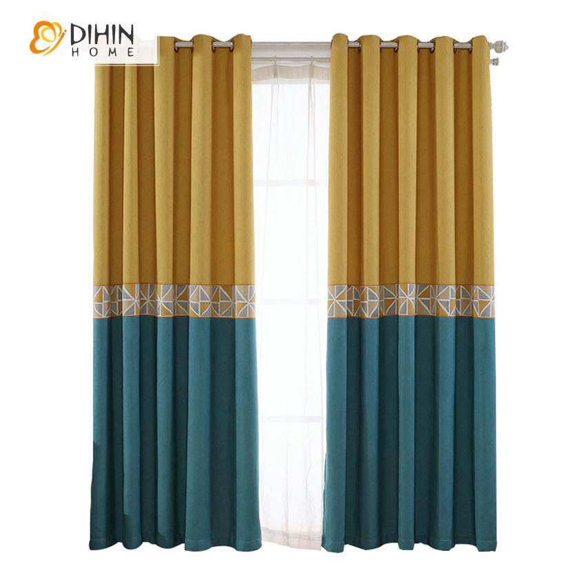 DIHIN HOME Modern Spliced Geometric Blackout Curtain,Blackout Grommet Window Curtain for Living Room ,52x63-inch,1 Panel Roman Shades Curtains Window Blinds custom curtains blackout curtains curtains for living room sheer curtains curtain fabric linen curtains kitchen curtains velvet curtains pinch pleat curtains bay window curtains outdoor curtains pleated curtains floral curtains dining room curtains kitchen valances drapes for bedroom patio curtains nursery curtains grommet curtains