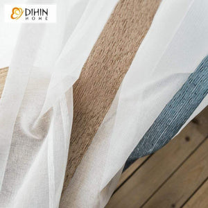 DIHIN HOME Modern Stripe Tulle Curtain ,Sheer Curtain, Grommet Window Curtain for Living Room ,52x63-inch,1 Panel Roman Shades Curtains Window Blinds custom curtains blackout curtains curtains for living room sheer curtains curtain fabric linen curtains kitchen curtains velvet curtains pinch pleat curtains bay window curtains outdoor curtains pleated curtains floral curtains dining room curtains kitchen valances drapes for bedroom patio curtains nursery curtains grommet curtains