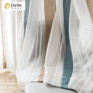 DIHIN HOME Modern Stripe Tulle Curtain ,Sheer Curtain, Grommet Window Curtain for Living Room ,52x63-inch,1 Panel Roman Shades Curtains Window Blinds custom curtains blackout curtains curtains for living room sheer curtains curtain fabric linen curtains kitchen curtains velvet curtains pinch pleat curtains bay window curtains outdoor curtains pleated curtains floral curtains dining room curtains kitchen valances drapes for bedroom patio curtains nursery curtains grommet curtains