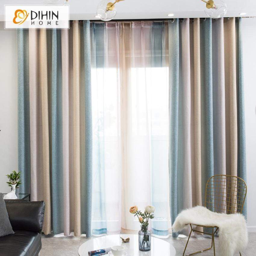 DIHIN HOME Modern Striped Colorful Curtains,Blackout Grommet Window Curtain for Living Room ,52x63-inch,1 Panel Roman Shades Curtains Window Blinds custom curtains blackout curtains curtains for living room sheer curtains curtain fabric linen curtains kitchen curtains velvet curtains pinch pleat curtains bay window curtains outdoor curtains pleated curtains floral curtains dining room curtains kitchen valances drapes for bedroom patio curtains nursery curtains grommet curtains