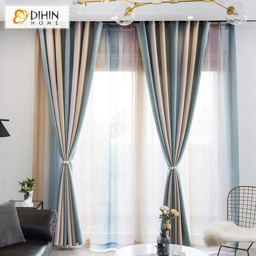 DIHIN HOME Modern Striped Colorful Curtains,Blackout Grommet Window Curtain for Living Room ,52x63-inch,1 Panel Roman Shades Curtains Window Blinds custom curtains blackout curtains curtains for living room sheer curtains curtain fabric linen curtains kitchen curtains velvet curtains pinch pleat curtains bay window curtains outdoor curtains pleated curtains floral curtains dining room curtains kitchen valances drapes for bedroom patio curtains nursery curtains grommet curtains