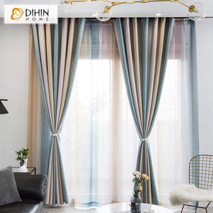 DIHIN HOME Modern Striped Colorful Curtains,Blackout Grommet Window Curtain for Living Room ,52x63-inch,1 Panel Roman Shades Curtains Window Blinds custom curtains blackout curtains curtains for living room sheer curtains curtain fabric linen curtains kitchen curtains velvet curtains pinch pleat curtains bay window curtains outdoor curtains pleated curtains floral curtains dining room curtains kitchen valances drapes for bedroom patio curtains nursery curtains grommet curtains