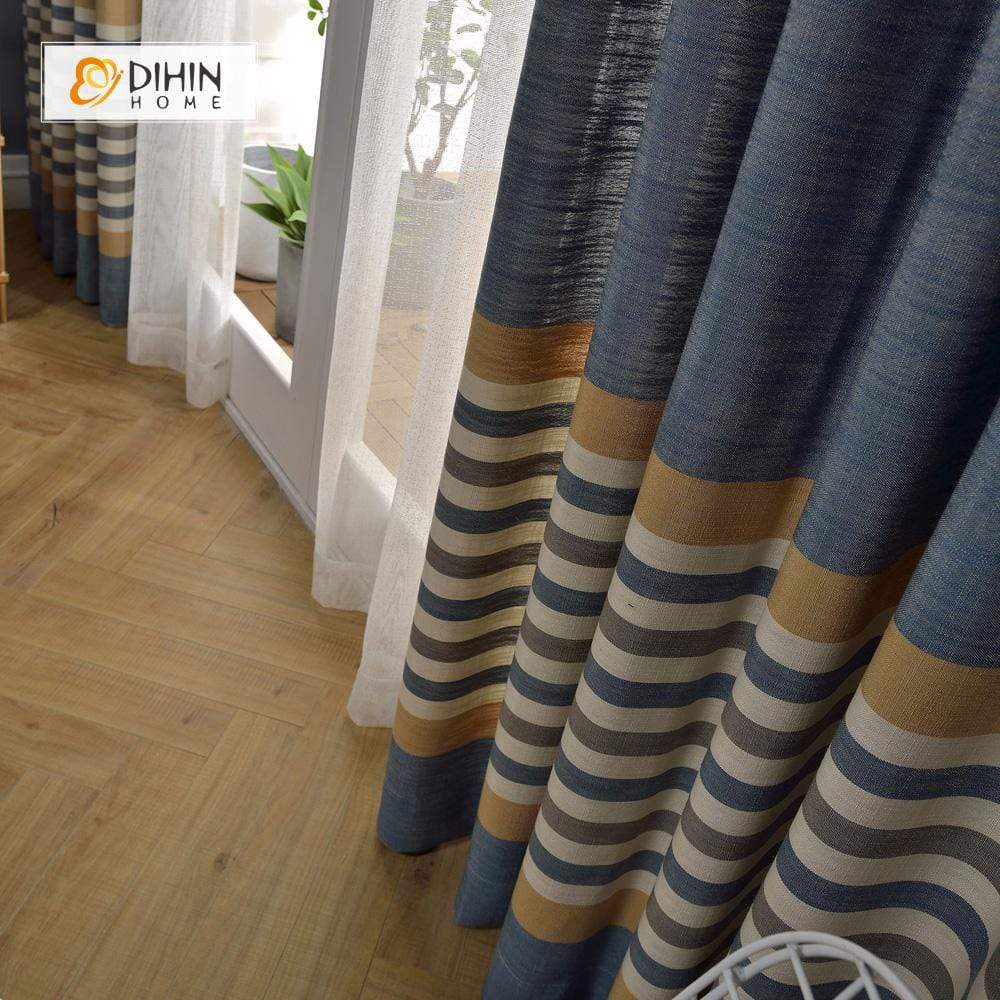 DIHIN HOME Modern Striped Colorful Curtains ,Cotton Linen ,Blackout Grommet Window Curtain for Living Room ,52x63-inch,1 Panel Roman Shades Curtains Window Blinds custom curtains blackout curtains curtains for living room sheer curtains curtain fabric linen curtains kitchen curtains velvet curtains pinch pleat curtains bay window curtains outdoor curtains pleated curtains floral curtains dining room curtains kitchen valances drapes for bedroom patio curtains nursery curtains grommet curtains