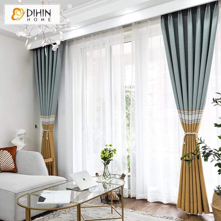 DIHIN HOME Modern Striped Cotton Linen Curtains ,Blackout Grommet Window Curtain for Living Room ,52x63-inch,1 Panel Roman Shades Curtains Window Blinds custom curtains blackout curtains curtains for living room sheer curtains curtain fabric linen curtains kitchen curtains velvet curtains pinch pleat curtains bay window curtains outdoor curtains pleated curtains floral curtains dining room curtains kitchen valances drapes for bedroom patio curtains nursery curtains grommet curtains