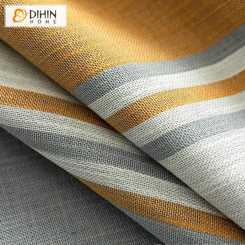 DIHIN HOME Modern Striped Cotton Linen Curtains ,Blackout Grommet Window Curtain for Living Room ,52x63-inch,1 Panel Roman Shades Curtains Window Blinds custom curtains blackout curtains curtains for living room sheer curtains curtain fabric linen curtains kitchen curtains velvet curtains pinch pleat curtains bay window curtains outdoor curtains pleated curtains floral curtains dining room curtains kitchen valances drapes for bedroom patio curtains nursery curtains grommet curtains