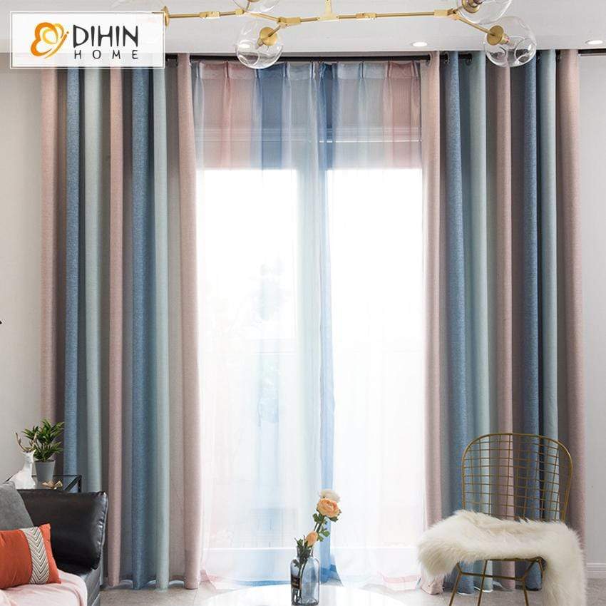 DIHIN HOME Modern Striped Curtains,Blackout Grommet Window Curtain for Living Room ,52x63-inch,1 Panel Roman Shades Curtains Window Blinds custom curtains blackout curtains curtains for living room sheer curtains curtain fabric linen curtains kitchen curtains velvet curtains pinch pleat curtains bay window curtains outdoor curtains pleated curtains floral curtains dining room curtains kitchen valances drapes for bedroom patio curtains nursery curtains grommet curtains